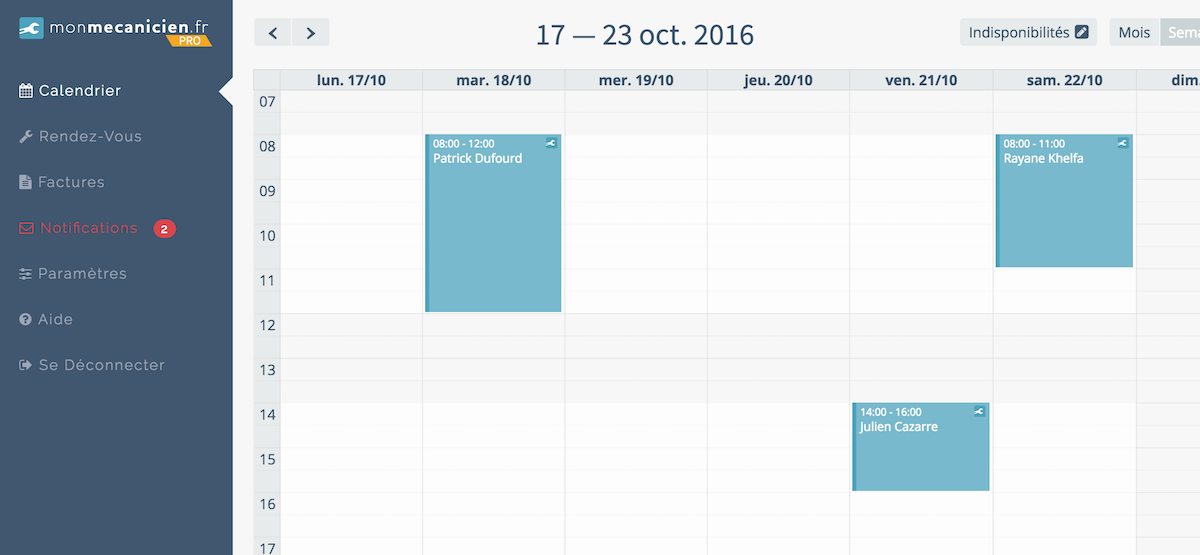 Saas calendar